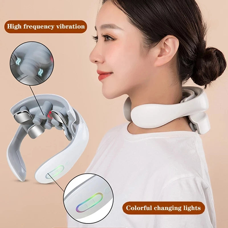 Masajeador portátil de cuello y columna: ¡vibración + calor terapéutico!